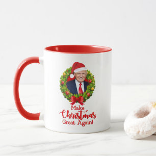 Caneca Torne o Natal Grande Novamente Trump MAGA presente