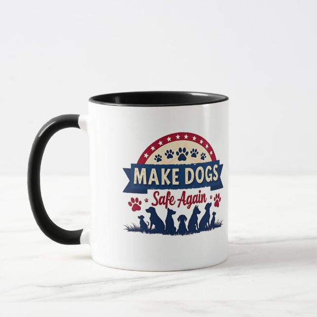Caneca Torne os cães seguros novamente Trump Election (Esquerda)