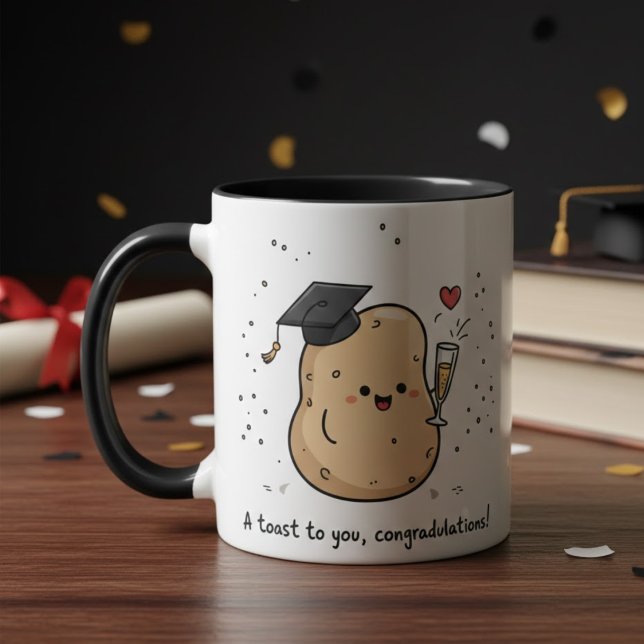 Caneca Torrada Fofa Graduação Parabéns Trocadilho (Criador carregado)