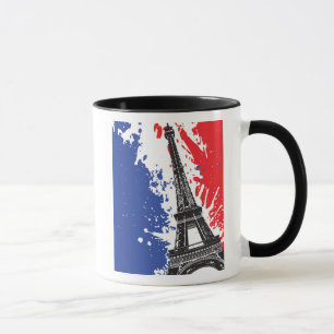 Caneca Torre Eiffel   bandeira do Grunge de Paris, France