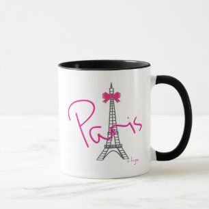 Caneca Torre Eiffel de Paris com arco rosa