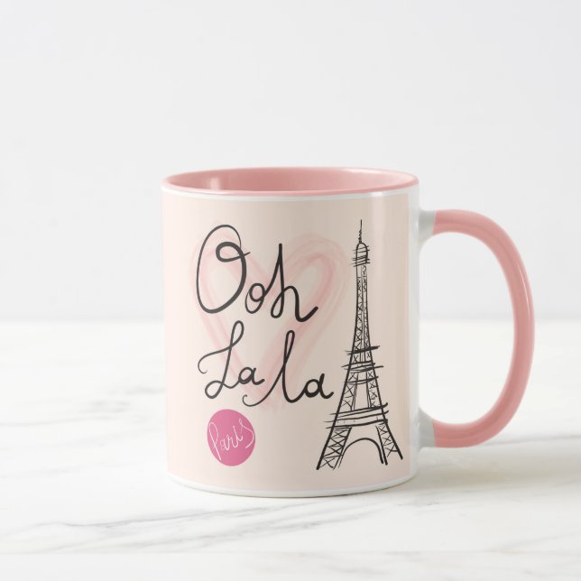 Caneca Torre Eiffel Desenhada à Mão (Direita)