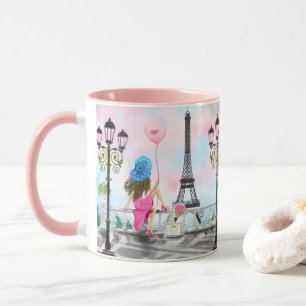 Caneca Torre Eiffel Presente Mulher Em Paris