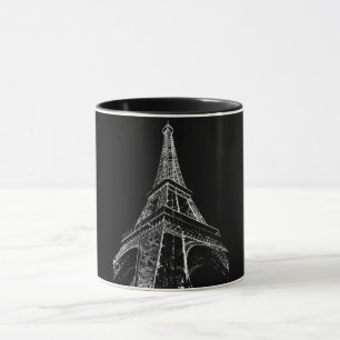 Caneca Torre Eiffel Preto Branco Paris Viagem Vintage 