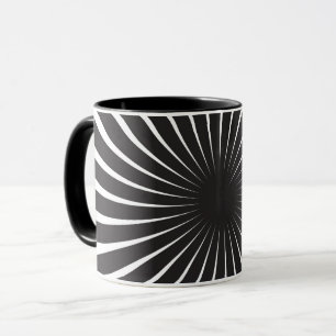 Caneca Torre Espiral Retro Preto e Branco