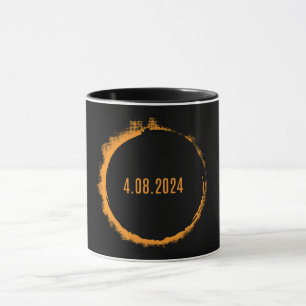 Caneca Total Solar Eclipse EUA 8 de abril de 2024