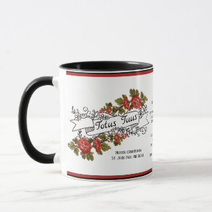 Caneca Tótus Tuus Maria Católica Oração Papa João Pa