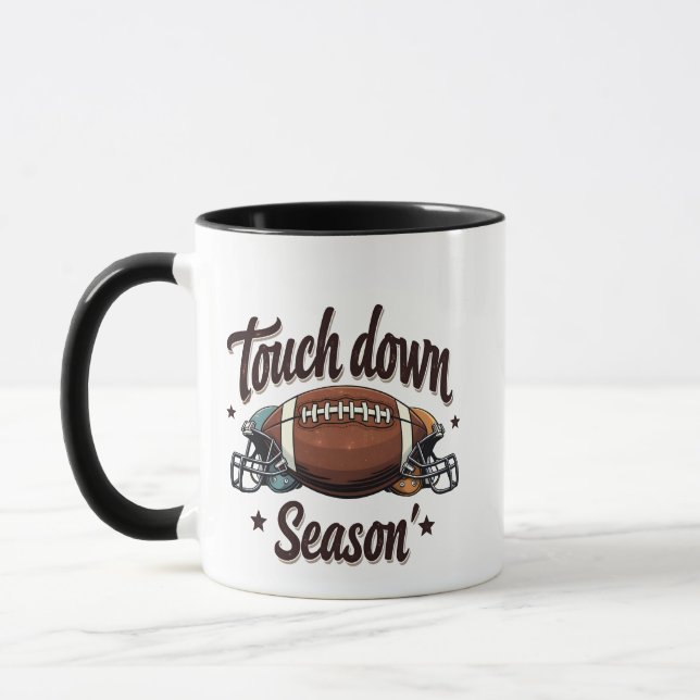 Caneca Touch Down Season Fantasy Futebol Rugby Gift (Esquerda)