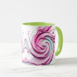 Caneca Tourbillon artistique abstrait aux nuances pastel.