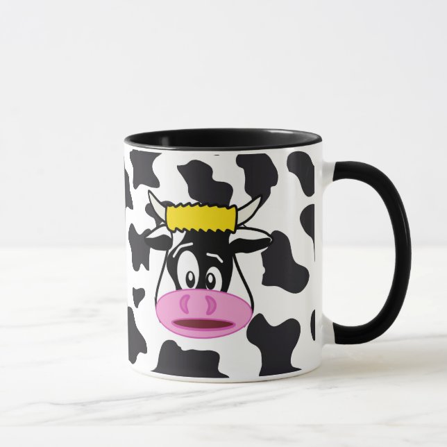 Caneca Touro de Vaca Louco Enlouquecido no Padrão de Impr (Direita)
