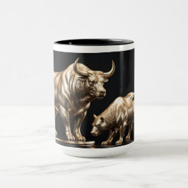 Caneca Touro de Wall Street e Ursinho