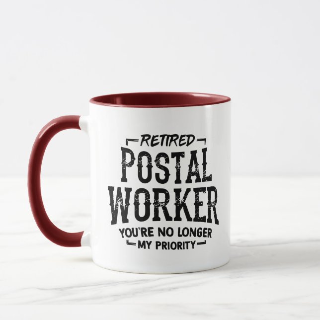 Caneca Trabalhador Postal Aposentado Mailman Funny Mug (Esquerda)