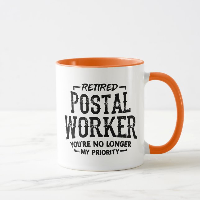 Caneca Trabalhador Postal Aposentado Presente Engraçado d (Direita)