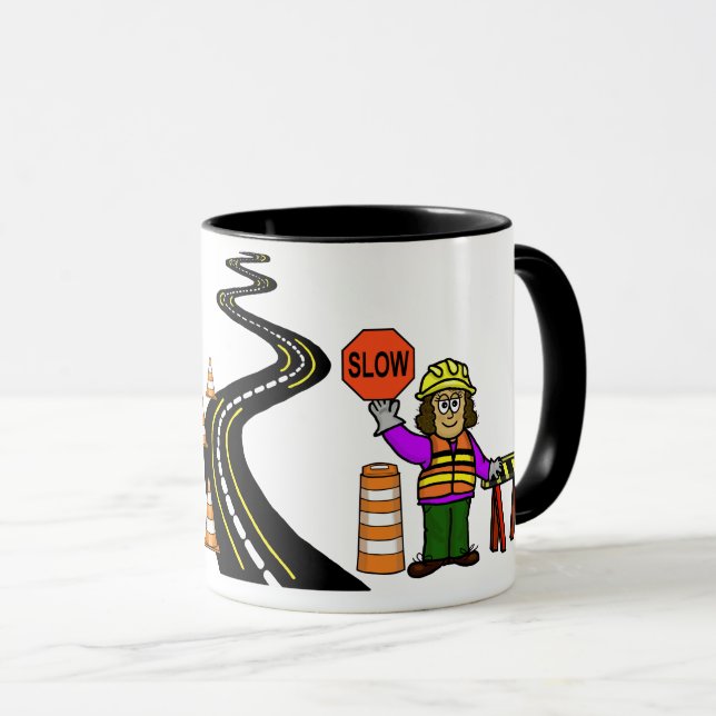 Caneca Trabalhadora De Tráfego Rodoviário Feminino (Frente Esquerda)