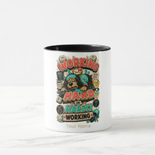 Caneca Trabalhando Duro ou Mal Trabalhando Personalizado