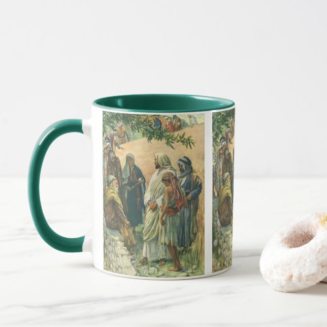 Caneca Trabalhando no Sábado, Religião Vintage (Com Donut)