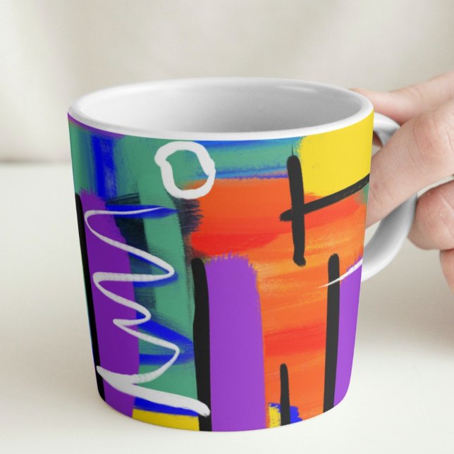 Caneca Trabalho de arte na moda Abstrato de Arco-Íris Col (Criador carregado)