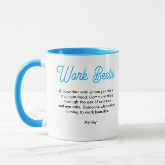 Caneca Trabalho de Texto Personalizado Bestie Trabalho de