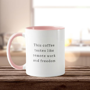 Caneca Trabalho Engraçado Bestie Trabalho Remoto Humor Co