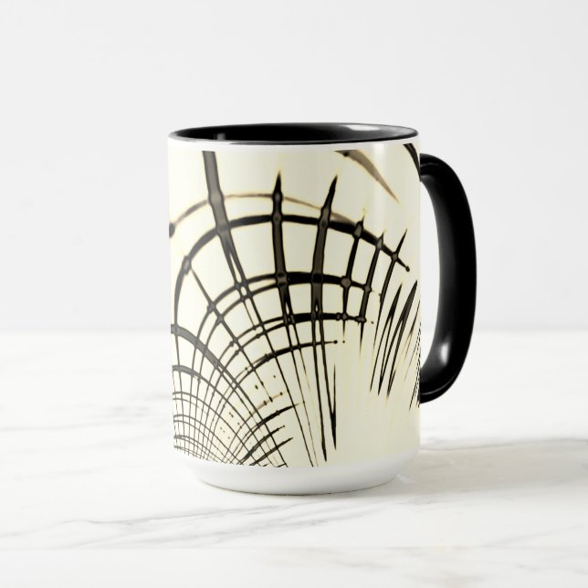 Caneca Traços curvos do castanho-castanho-rosado ou do cá (Frente Esquerda)