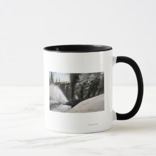 Caneca Traços de Limpeza da Estrada-de-Neve em Rocky