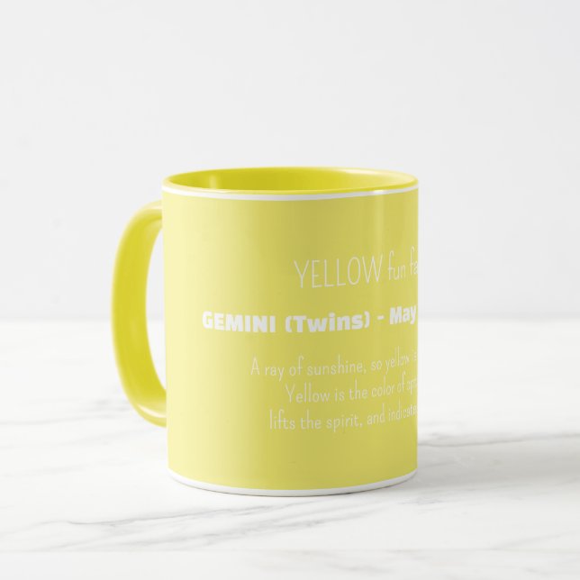 Caneca Traços de Personalidade do Signo GEMINI (Frente Esquerda)