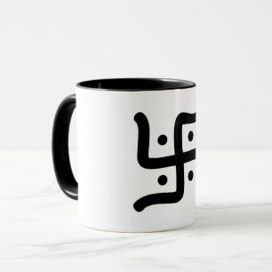 Caneca tradicional hindu swastika, índio, símbolo religio