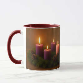 Caneca Traditional Advent Wreath with Four Lit Candles