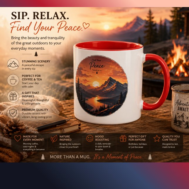 Caneca Traga a beleza e a tranquilidade do grande ar liv (Criador carregado)