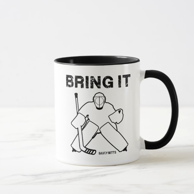 Caneca Traga o hóquei Goalie (Direita)