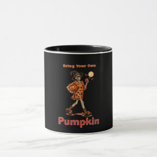 Caneca Traga Seu Próprio Desenho de Halloween de Esquelet