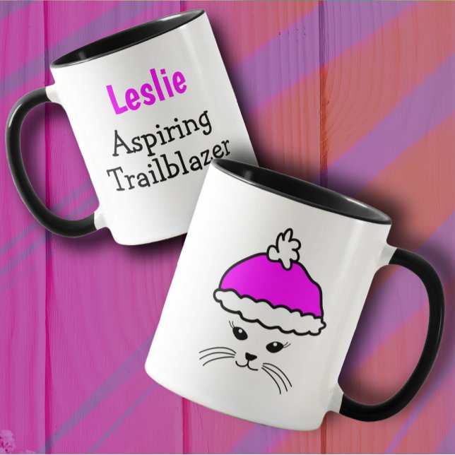 Caneca Trailblazer de Gato Sassy Personalizável (Criador carregado)