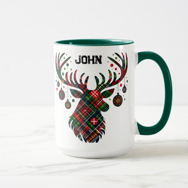 Caneca Traje de Natal Personalizado Vermelho e Verde (Direita)