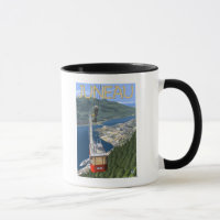 Tram sobre Juneau, Poster de Viagens vintage do Al