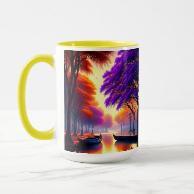 Caneca "Tranquilidade da Drifação: Canoas por baixo de Ja (Esquerda)