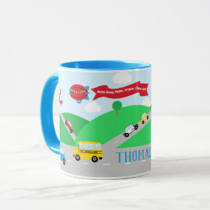 Caneca Transporte Carro Trem Avião Personalizado