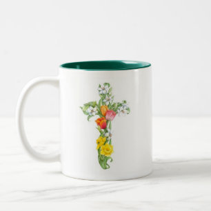 Caneca transversal - Daffodil e tulipa