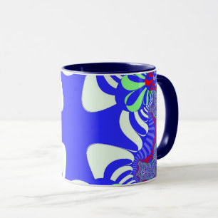 Caneca transversal retro azul