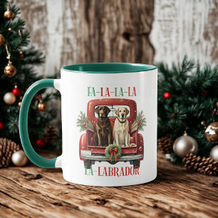 Caneca Traseiro de Natal Labrador Café