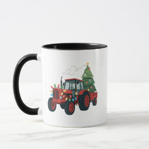 Caneca Trator com Reboque Santa Fazenda Agricultor Natal