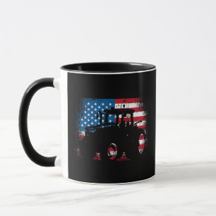 Caneca Trator USA Flag design for Patriotic Farmer