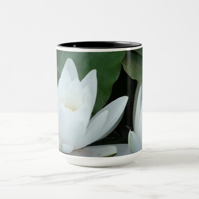 Caneca Travesseiro decorativo de Lotus Branco (Centro)