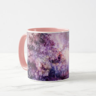 Caneca Tree Winter Wonderland Pink Purple Art Mug Cup