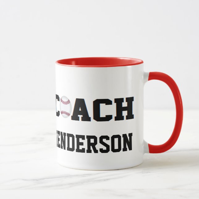 Caneca Treinador de basebol - personalizado (Direita)