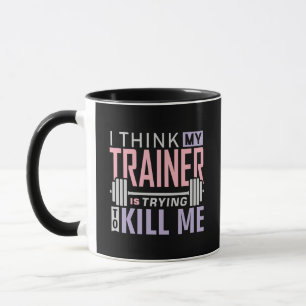 Caneca Treinador de Fitness Engraçado Humor - Está Tentan