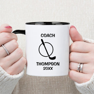 Caneca Treinador de Golfe Negro e Branco