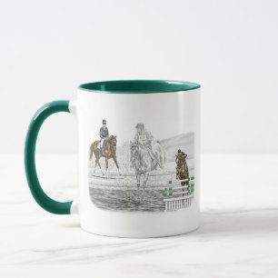 Caneca Treinamento em Combinação de Cavalos de Eventos de