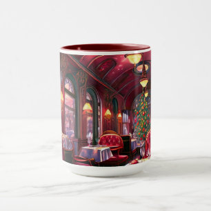 Caneca Trem a Vapor Vintage de Natal Floresta Congelada p