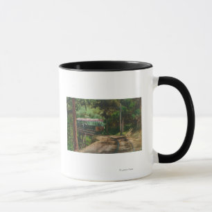 Caneca Trem com CanyonMt de madeira. Lowe, CA
