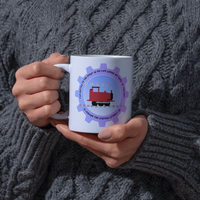 Caneca Trem de pensamento partiu da estação sem mim (Criador carregado)